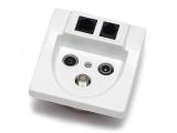 ZÁSUVKA KONCOVÁ  TV, R, SAT, RJ45, RJ11